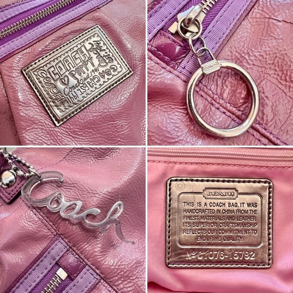 Coach Very Rare Poppy Patent Leather Purple Large Tote Bag - Picture 7 of 14